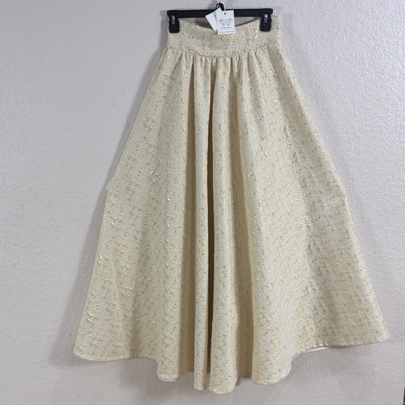 Bognar and Piccolini Bognar Blue,Size XS,Elegant Cream Maxi Skirt - Picture 6 of 17